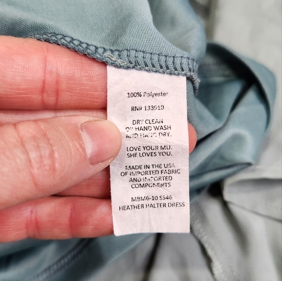 Show Me Your MuMu Heather Halter Maxi Dress Size Small Womens Silver Sage Crisp - Picture 10 of 10